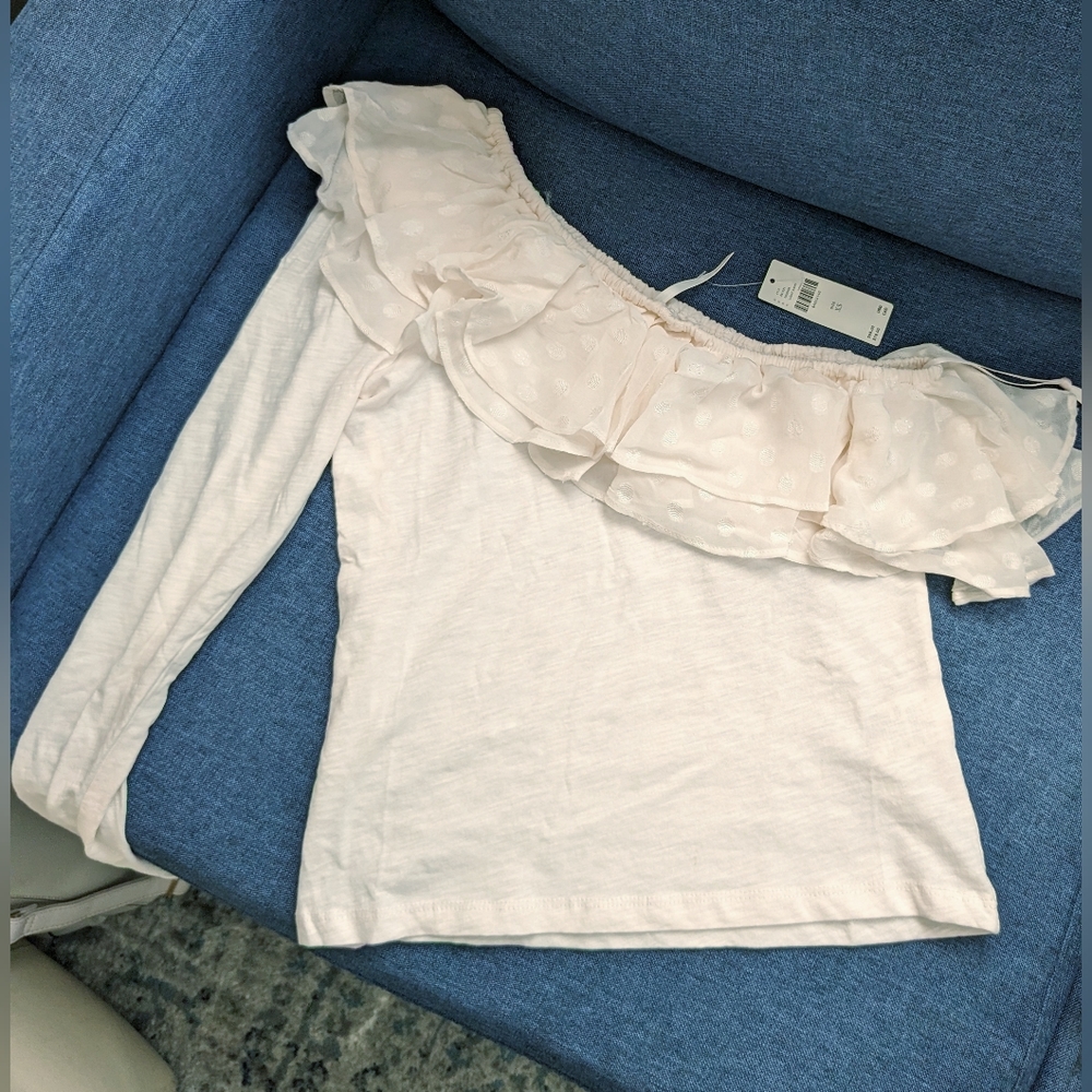 Anthropologie Ruffle One-Shoulder Top NWT size xs